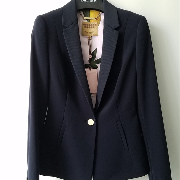 Ted Baker London Midnight Navy Blazer - Size 0 - Picture 2 of 9